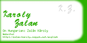 karoly zalan business card